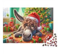 Asinello Natalizio Puzzle 1000 Pezzi Carta per Adulti Albero e Regali di Natale Gioco di Puzzle 1000 Pezzi Relax Famiglia Decorazione 70x50cm/1000pcs