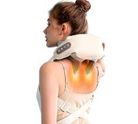 Asinhe Massaggiatore indossabile per collo e spalle, massaggiatori shiatsu per la schiena con calore per alleviare il dolore, cuscino elettrico per massaggio muscolare, regalo per donne e uomini, uso