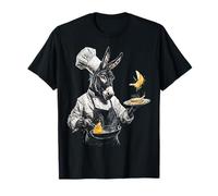 Asino Che Tiene Pancakes Motivo Disegno Animale Arte Asino Maglietta