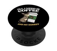 Asino Coffee Lover Fattoria Vita Animale PopSockets PopGrip Adesivo