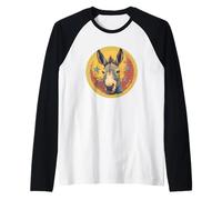 asino confuso con un'espressione divertente per una risata Maglia con Maniche Raglan