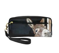 Asino degli animali da fattoria dell'asino, Borsa per il trucco Borsa per cosmetici Borsa da viaggio portatile da toilette Astuccio in pelle per donne e ragazze