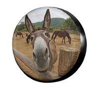 Asino Divertente Copri Ruota di Scorta Vintage Copriruota per Auto Antipolvere Ruota di Scorta Coperture della Universale per Veicoli Auto Car 16inch