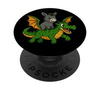 Asino Drago Equitazione Zoo Giorno Amante Animali Ragazzi Ragazze Bambini PopSockets PopGrip Adesivo
