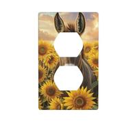 Asino Girasoli Country Cottage Outlet Copertura Interruttore Luce Decorativo 1 Gang Piastra da Parete per Cucina Camera Bagno Dimensioni 7x11,4 cm