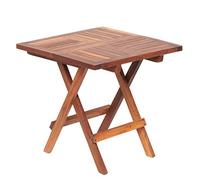 AsinoX TEK.602 - Tavolino pieghevole in teak, colore: marrone, 50 x 50 x 50 cm
