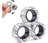 ASIOWELY Anelli magnetici ADHD Giocattoli Fidget Toys per adulti, 3 pezzi Cool Fidget Anelli per spinner anello per bambini adolescenti regalo di San Valentino Pasqua per bambini 3-6-8 + anni
