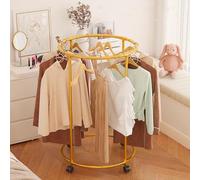 Asiwnshw Appendiabiti rotondo dorato, appendiabiti da pavimento commerciale, espositori per vendita al dettaglio, appendiabiti per camere da letto, boutique di abbigliamento sospese