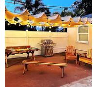 Asiwnshw Copertina di Tenda d'onda Impermeabile a retribuzione con Striscia di Luce a LED, Tenda da Sole pergola di Sostituzione della Vela all'ombra Esterna per mazzi di Patio e Gazebo(5'x36')
