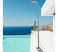 Asiwnshw Doccia Esterna autoportante Argento, docce Esterne per Giardino, Piscina, Spiaggia, docce da Giardino con soffione a Pioggia e doccetta, docce a Bordo Piscina