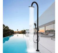 Asiwnshw Doccia Esterna da 7,2 Piedi, Doccia a Bordo Piscina con soffione e Rubinetto per Doccia a Piedi e doccetta Portatile, docce da Giardino montate a Pavimento per Spa da Spiaggia in Giardino