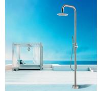 Asiwnshw Doccia Esterna Indipendente, Doccia Esterna con soffione a Pioggia, spruzzatore Portatile, Colonna Doccia da Giardino, Doccia a Bordo Piscina, Argento