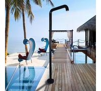 Asiwnshw Kit Doccia Esterna in Piedi, Sistema di rubinetti per Doccia Esterna con soffione, Doccia a Bordo Piscina per Esterni, Cortile, Piscina, Spiaggia, Spa, Nero