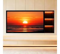 Asiwnshw Mobile TV per soggiorno, mobiletto porta TV in acciaio inox con luci a LED, supporti per TV e centri di intrattenimento, consolle TV moderna di metà secolo, nero(81in)