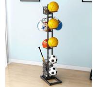 Asiwnshw Porta-Pallone da Basket Verticale, portaoggetti per Attrezzature Sportive in Garage, portaoggetti per Gabbie per palloni Sportivi per Garage, Gruppi di Gioco, palestre, scuole, Nero