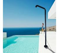 Asiwnshw Sistema Doccia Esterna autoportante di Lusso Nero, Doccia a Bordo Piscina con soffione a Pioggia, Accessori per Doccia da Giardino montati a Pavimento per Cortile, Piscina, Spiaggia