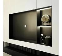 Asiwnshw Supporto per TV da 65 a 100 pollici con schermo LCD/LED piatto o curvo, mobile con nicchia integrata per TV, mobile porta TV e centro multimediale, console in acciaio inossidabile(90in)