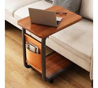 Asiwnshw Tavolini TV a Forma di C, Postazione di Lavoro per Computer Protetta, Tavolino Mobile con Ruote e Portaoggetti, Tavolino da Divano Tavolino per Soggiorno Camera da Letto Ufficio