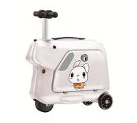 Asiwnshw Trolley elettrico per bambini, valigia da viaggio, borsa per bagagli, valigia da viaggio intelligente, trolley per studenti, trolley di grande capacità(White)