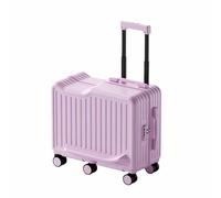 Asiwnshw Valigia cavalcabile per bambini, valigia da viaggio resistente e leggera, bagaglio girevole con 6 ruote, elegante valigia morbida verticale con pedale per il viaggio(Purple,20")
