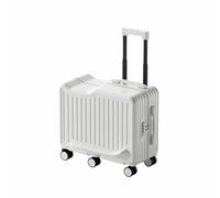 Asiwnshw Valigia cavalcabile per bambini, valigia da viaggio resistente e leggera, bagaglio girevole con 6 ruote, elegante valigia morbida verticale con pedale per il viaggio(White,18")