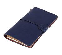 Asixx Travel Notebook, 5Color Classic PU Notebook da Viaggio Diario Personalizzato Diario Ricaricabile(Dark Blue)