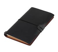 Asixx Travel Notebook, 5Color Classic PU Notebook da Viaggio Diario Personalizzato Diario Ricaricabile(Black)