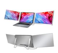 Asixxsix 15.6 Triple Laptop Schermo Extender, FHD 1080P 360 ° Rotazione Regolabile Monitor Portatile Plug and Play Viaggi Dsiplay da 12 a 18,5 Pollici Computer Portatili