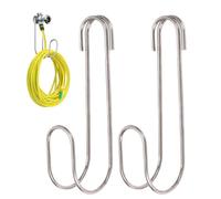 Asixxsix 2 pezzi Portatubo d a giardino, supporto per tubo flessibile in acciaio inox con portata di 20 kg, supporto d a parete per tubo flessibile, gancio per riporre tubo flessibile