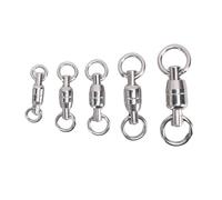 Asixxsix 25 Pezzi Girelle da Pesca, Connettore Girevole con Cuscinetto a Sfera in Acciaio Inossidabile con Rotazione a 360°, Anelli Divisi per Attrezzatura da Pesca Girelle a Barile