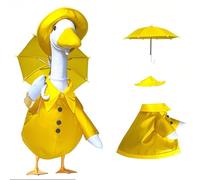 Asixxsix Abiti da Oca da Portico, Costume da Statua da Oca da Prato da 17 Pollici, Vestiti da da Giardino per da Portico di Gaggleville, per la Decorazione del Cortile (Ombrello Impermeabile Giallo)