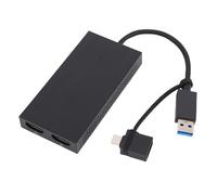 Asixxsix Adattatore da USB a Doppio HDMI, Splitter Display per Doppio Monitor 4K 60Hz con Cavo Ibrido 2 in 1 per Laptop Desktop Tablet