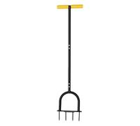 Asixxsix Aeratore Manuale per Prato con 4 Punte, Attrezzo per Aeratore per Resistente in Acciaio per Allentare Il Terreno, Aerare Il Patio, Giardino, Cura del Prato, Cortile, Aeratori per