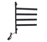 Asixxsix Asciugamani elettrici riscaldati, 75W Riscaldamento rapido 180° Bracci rotanti Asciugamano Display LED in Acciaio Inossidabile riscaldatore con Timer e (Tubo Quadrato ruotabile (Spina UE