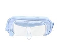 Asixxsix Astuccio portapenne di grande capacità, 2 scomparti con cerniera, impermeabile, in tessuto, per studio, ufficio o viaggio, per università e scuole superiori, ragazzi