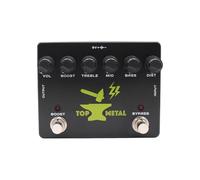 Asixxsix Aumenta il Pedale della Chitarra in Metallo Top Top, lo Stompbox di Distorsione Metal Heavy con 3 Bande a Messa a Fuoco Medio per Bassini Incisivi Alti Croccanti Effetti