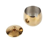 Asixxsix Barattoli per Spezie in Acciaio Inossidabile Con Coperchio, Contentori per Condimento Di Grande Capacità da 350 G per Conservazione Di Spezie E Condimenti (GOLD)