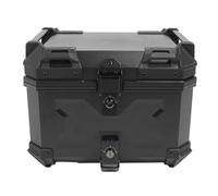 Asixxsix Bauletto per Moto, 45 Litri Universale Impermeabile con Doppia Chiave per Moto, Baule in Plastica Staccabile, con Piastra a Sgancio Rapido per i Bagagli del Casco