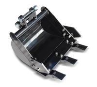 Asixxsix Benna per mini escavatore, benna d a scavo stretta in acciaio legato d a 380 mm, attacco per mini escavatore per piccole scavatrici d a 0,8-1,8 tonnellate, scavo efficiente