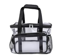 Asixxsix Borsa termica trasparente, in PVC resistente, con tracolla regolabile, adatta per il lavoro, approvata per gli stadi e adatta al congelatore.