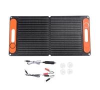 Asixxsix Caricabatterie solare pieghevole 80W, kit di ricarica di mantenimento a pannello solare portatile per auto, con spina per accendisigari, uscite USB e porte 12 V, per auto (GREY)