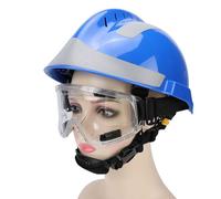 Asixxsix Casco di soccorso con faro, Casco di sicurezza di assorbimento degli urti di 4 livelli con strisce riflettenti e cinturina regolabile, per la costruzione Miniera Nave