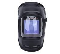 Asixxsix Casco per Saldatura con Ampia Visuali, Casco per Saldatura Ad Oscuramento Automatico con Fascia Regolabile, Supporto per Batteria e Alimentazione Solare, Cappuccio per