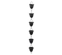 Asixxsix Catena Antipioggia Ghianda, 3.6ft Catcher Decorativo in Alluminio Rivestito in Polvere Nera per Grondaie, Funzionale al di Fuori della Sostituzione del Diverter dell'Acqua