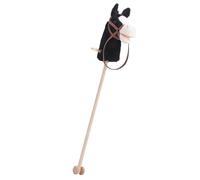 Asixxsix Cavallo Bastone, Giocattolo Bastone Testa di Cavallo in Peluche da 98 Cm con Ruote Scorrevoli per Bambini 2-5 Anni Hobby su Un per Giochi al Coperto (Black)