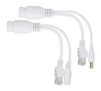 Asixxsix Cavo Adattatore Splitter POE Passivo, Alimentazione Tramite Ethernet 12 V per Dispositivi, Custodia in ABS Resistente (WHITE)