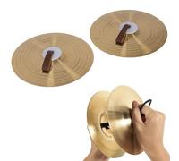 Asixxsix Cembal di Batteria in Lega da 14 Pollici, Abbinarsi a Cinturini in Pelle per il Gioco Comodi, Suono Corto Ricco con Effetto Accento, per gli Studenti Principianti