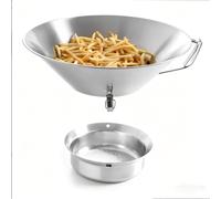 Asixxsix Colino per Olio per Patatine Fritte, Ciotola Drenante da 2 Pezzi con Vaschetta di Raccolta, Imbuti da per Uso Alimentare, Acciaio Inossidabile 304,Colino per Grasso