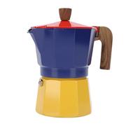 Asixxsix Coloratore Espresso in Piano Cottura, 150 Ml 3 Tazze di mocha per Gas, Piano Cottura Elettrica, Caffettiera in Alluminio Italiano, Produce un Vero caffè Italiano (Blu rosso e giallo)