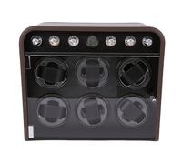 Asixxsix Completamente chiuso orologio winder per 6 orologi, 5 impostazioni modalità regolabili con luce ambientale LED e funzionamento super silenzioso 10dB, per orologi automatici
